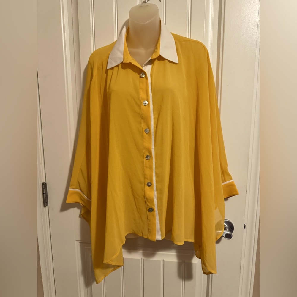 Marla Wynne Batwing Chiffon Blouse size L